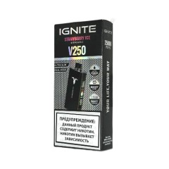 Электронная сигарета Ignite V250 Black 25000 затяжек - Strawberry Ice (Ледяная клубника)