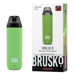 Перезаправляемая Под-Система Бруско Миникан 3 (Brusko Minican 3) 700 mah, Светло Зелёный